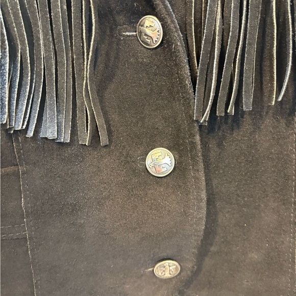 PIONEER Women's Black Fringe Blazer jacket size Medium Large - Picture 4 of 12